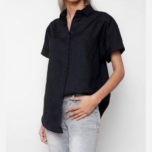 Power of My People Wayward fit Linen Shirt black M